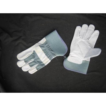 Cow Split Leather Palm Drill Cotton Back Work Glove